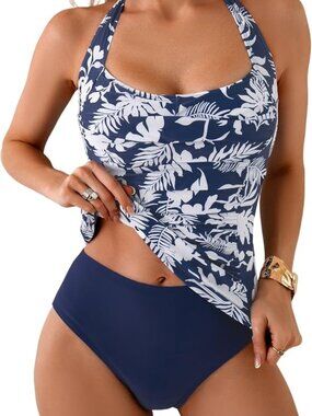 Womens Halter Tankini Bathing Suit